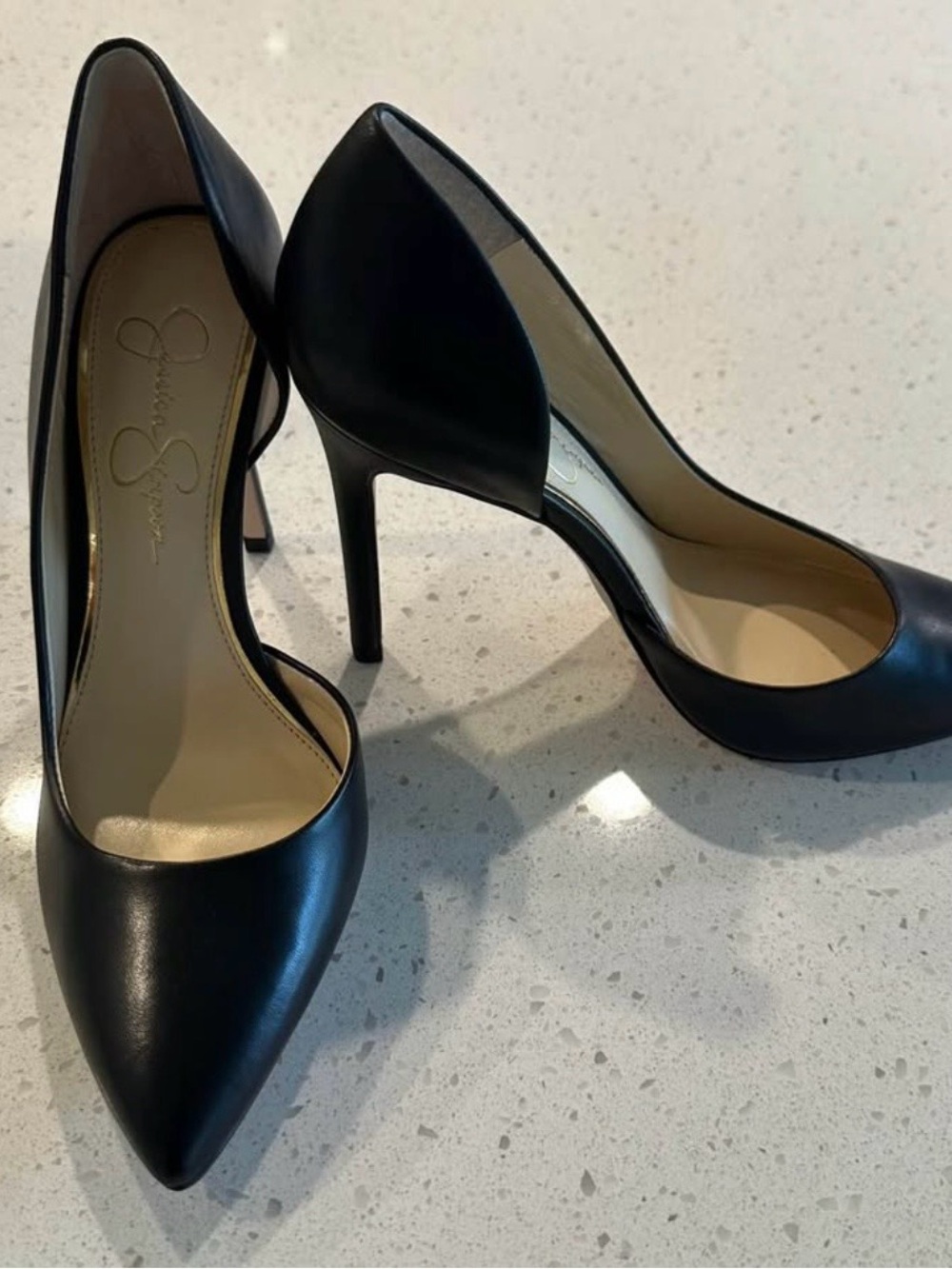 Jessica Simpson Black Pointed-Toe Stiletto Heels